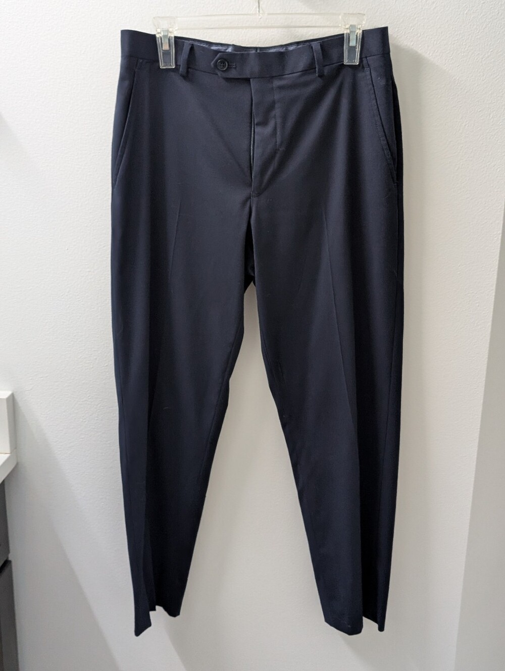 Alfani Men's Navy Dress Pants - Flat Front